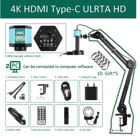 Microscopio Digital 4K, microscopio de 48MP para electrónica