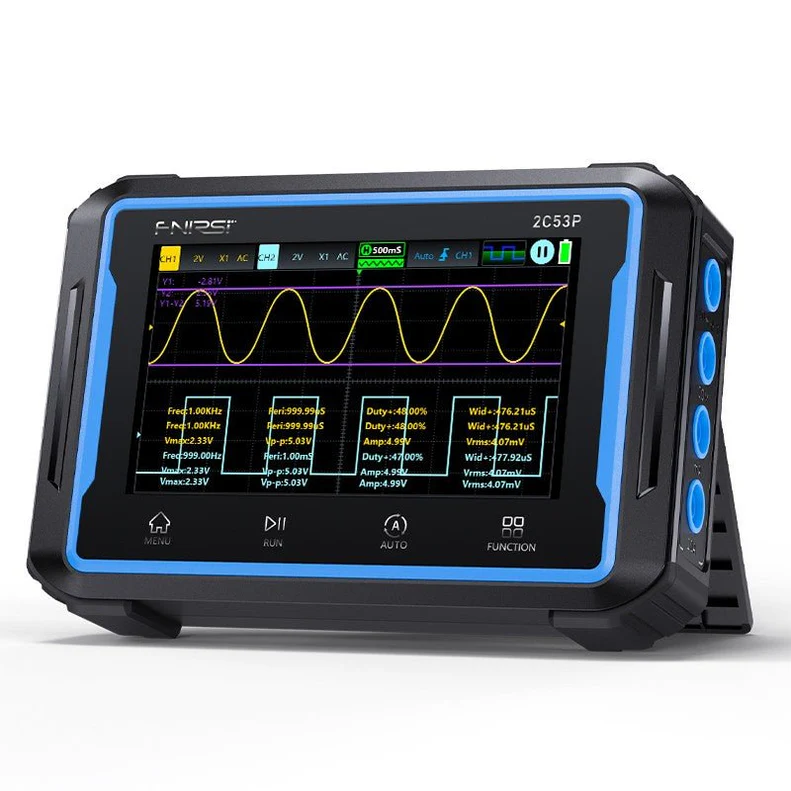 FNIRSI® 2C53P 3-en-1 50MHz 250MS/s Osciloscopio de Doble Canal - Imagen 2