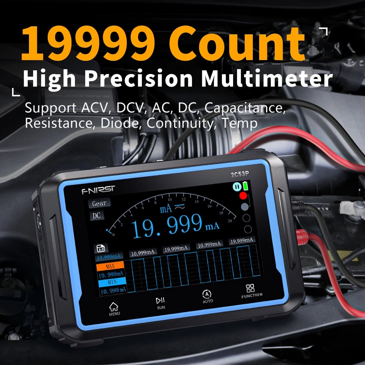 FNIRSI® 2C53P 3-en-1 50MHz 250MS/s Osciloscopio de Doble Canal - Imagen 7